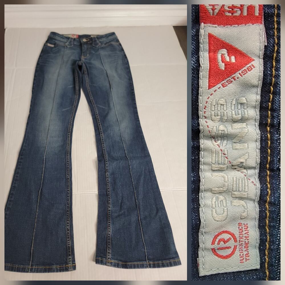 Guess Stretch Denim Flare Jeans SZ 28X33 Mid-Rise Bareback Retro VTG 90's Y2K